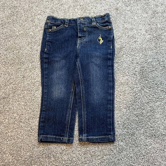 Baby Phat Other - vtg y2k‎ Baby Phat Jeans Girls 12M Dark Wash Denim Pants Gold Logo Stretch